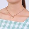 Estilo Europeo y Americano Simple Elizabeth Titanio Acero Redondo Colgante Acero Inoxidable Moneda de Oro Collar para Mujer Mecanizable Grabado