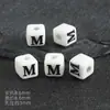 Cuentas Cerámicas Cuadradas de 8 mm con Letras y Agujeros Verticales, Materiales para Manualidades Infantiles, Cuentas Sueltas, Forma de Corazón, 26 Letras, Accesorios para DIY, Pulsera