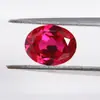 Gema Recién Cultivada Forma de Huevo Rojo Sangre de Rubí Piedra Suelta Ovalada Gema de Color Artificial Se Puede Equipar con Certificado Agl