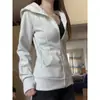 Jaqueta preta justa que afina a cintura para mulheres, top curto justo, ombro normal, moletom fino, jaqueta com capuz, cardigã grosso forrado de fleece