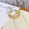 Anel Aberto Gota de Óleo Esmaltado Luz Luxo Alto Padrão Anel Caixa Cega Ao Vivo Vintage Estilo Palácio Flor