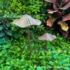 Dos Decoraciones de Suelo para Exteriores con Forma de Hongo Marrón Retro, una Grande y una Pequeña, se Pueden Usar en Patios y Macetas de Plantas Verdes