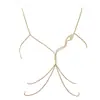 Corrente de Peito em Formato de Cobra com Strass para Novo Produto Transfronteiriço Moda Europeia e Americana Festa Noturna Corrente Corporal Sexy Corrente Corporal