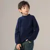 Malhas de Lã Pura para Crianças de Meia-Idade e Grandes no Outono e Inverno Nova Malha Infantil com Gola Redonda para Meninos e Meninas Malha Base Engrossada Malha para Bebês