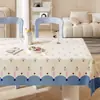 Mantel estilo crema, impermeable y a prueba de aceite, no necesita lavado, nuevo modelo 2025, tapete para mesa de comedor, lujo ligero, sensación de alta gama, mantel para mesa de centro estilo Ins