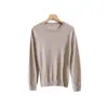 Suéter de punto básico de alta gama para mujer, cuello redondo, 100% lana pura, color liso, holgado, adelgazante, otoño e invierno 2026