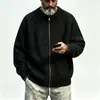 Estilo Novo Europeu e Americano Outono e Inverno Masculino Gola Redonda Tricô Jacquard Retrô Suéter Jovem Casual Cardigã Peça Externa Masculino