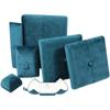 Joyero de terciopelo de doble apertura, caja para anillos, pulseras, brazaletes, joyas, collares de perlas, juego de joyas
