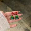 Serie de Pendientes de Clip Navideños ~ Otoño e Invierno Nuevos Pendientes de Árbol de Navidad Estrella Pendientes Sentido Avanzado Explosiones Pendientes de Moda