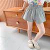 Shorts de Verano para Niñas Estilo Occidental para Bebé Niños Personalizados de Marca a la Moda Estilo Coreano Deportivos Flor de Capullo Pierna Ancha Cintura Alta Modernos Pantalones Cortos