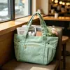 Bolsa Tote de Fio de Veludo para Armazenamento, Bolsa de Tricô de Grande Capacidade, Caixa de Armazenamento de Fio para Ferramentas de Crochê Portáteis