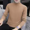 Directamente del fabricante, camiseta de manga larga de terciopelo térmico de doble cara para hombre, camiseta interior para otoño e invierno con cuello medio alto, capa interior resistente, top cálido