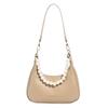 Moda Coreana Bolso Casual para Mujer 2025 Nuevo Bolso Cruzado con Cadena de Perlas Bolso de Mano Texturizado para Hombro