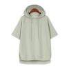 Camiseta de Color Sólido Simple Estilo Coreano de Verano con Cordón Sudadera con Capucha para Mujer de Verano Manga Corta Holgada Dividida 100.00kg Campus Versátil