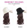 Chapéu Peruca Peça Única Chapéu Fashion Cabelo Longo Cacheado Chapéu de Pescador Cinto Feminino Cabelo Falso Verão Feminino Celebridade da Internet Capuz Completo
