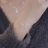 Conjunto Original Qianjia S999 Plata Pura Ritmo de Girasol Casual, Dulce, Nicho Estilo Pastoral Cadena para Clavícula Dropshipping