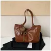 Bolso tote de color sólido artístico vintage coreano muy elegante para mujer, nuevo bolso de hombro de gran capacidad de moda otoño 2026