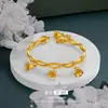 Vietnam Antiguo Fa Sha Anillo Inteligente Dorado Pulsera de Orquídea Lujo Ligero Gama Alta Diseño de Nicho Hebilla Abierta Ajustable Pulsera Pulsera