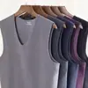 Colete quente de veludo alemão sem costura masculino colete de lã espessada sem mangas colete de algodão base com lixamento em ambos os lados outono 2024 inverno