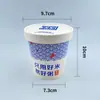Caixa de Embalagem para Tigela Descartável de Papel Kraft para Mingau, Tigela de Papel com Tampa, Recipiente Espesso para Sobremesa, Tigela Redonda para Levar Sopa para Uso Comercial