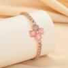 Pulseira de Diamante em Pó de Trevo de Quatro Folhas Olho de Gato Distinta Fashionável Estilo Coreano para Mulheres Pulseira Super Brilhante Exquisita Micro-incrustada de Zircônia Extraível