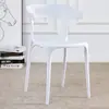Cadeira de Plástico com Encosto Simples, Cadeira de Jantar Nórdica para Uso Doméstico, Cadeira de Plástico Econômica para Adultos, Cadeira Espessada em Forma de Chifre