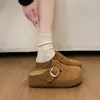Zapatos Retro Antideslizantes de Suela Gruesa Semiabiertos para Mujer, Uso en Exteriores, Nuevo Estilo Primavera/Otoño 2026, Aumentan la Altura para Personas Bajas, Suela Suave, Pantuflas de Punta Cerrada