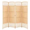 Biombo Plegable Tejido Bambú Tejido Hecho a Mano Divisor de Sala de Estar Biombo Plegable de Entrada Interior Estilo Antiguo Pantalla Móvil Libremente No
