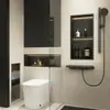 Divisória de Armário de Nicho de Aço Inoxidável Transfronteiriça Metal Banheiro Armazenamento Exibição Integrado Banheiro Prateleira de Chuveiro