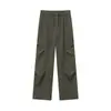 Pantalones cargo atléticos funcionales de estilo americano para hombre, pantalones de trabajo tipo paracaídas modernos de verano, pantalones largos casuales rectos elegantes y holgados