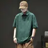 Camisa polo de manga corta de peso pesado 280G para hombre, nuevo estilo de verano, corte holgado, talla grande, camiseta casual, al por mayor