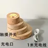 Bola de Cristal Base de Madera para Luz Nocturna Luz Cálida Lámpara de Escritorio LED Enchufable USB Luz Blanca Base Luminosa Base Redonda para Lámpara De Zhuzhu