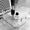 Caja de Almacenamiento de Acrílico de Lujo Ligero, Transparente para Escritorio, Canasta para Almacenar Mascarillas y Productos de Cuidado de la Piel, Caja Organizadora para Snacks y Artículos Varios