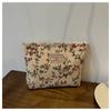Bolsa Cosmética Niche Texture Vintage Flower 2025 Bolsa Feminina Nova Simples Estilo Nacional Portátil Grande Capacidade Porta-Moedas