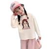 Nueva Camiseta de Manga Larga para Niña Algodón Puro Primavera y Otoño Camisa Base de Princesa Moda Estilo Coreano Top Versátil Elegante para Niña