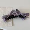 Pinza de Plátano Rosa Girly a Cuadros 3D con Doble Lazo, Dulce y Versátil, Estilo Coreano para Mujeres, Nuevo Clip para Cola de Caballo Alta 2026