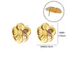 Nuevos Pendientes de Acero de Titanio Flor de Perla para Mujer Lujo Accesible Francés Gama Alta Nicho Pendientes de Oro de 18K Pendientes Al por Mayor
