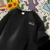Camiseta de Manga Corta de Verano 2025 para Hombre Estilo Japonés Juvenil Simple de Moda Holgada Casual Cuello Redondo Top de Media Manga