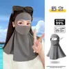 Mascarilla Facial con Protección Solar para Mujer, Cara Completa, Seda de Hielo, Transpirable, Protector Solar, Protección del Cuello, Ciclismo, Conducir, Protección UV, Nariz Descubierta, Se Puede Beber Agua, 2025