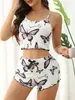2026 Verano Nuevo Estilo Ropa de Casa Transfronterizo Tejido Canalé Dulce Camisola Shorts Conjunto de Lencería Sexy Pijama para Mujeres