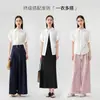 Mangas de Botones Florales Románticas Estilo Francés, Camisa Plisada Entallada a la Cintura, Sin Planchar, Sensación Fresca, Adelgazante, Suave Camisa Primavera-Verano para Mujer
