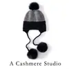 Gorro de Punto Cachemir Otoño e Invierno Gorro de Lana Engrosado Pompón Protección para las Orejas Tejido de Punto Trenzado de Exportación para Mujer Transfronterizo