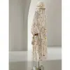 Vestido Estampado con Mangas Abullonadas para Mujer, Nuevo Estilo Otoño 2026, Fresco y Natural, de Longitud Media, Cuello Redondo, Elegante Vestido para Fiesta de Té