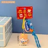 Lindo Llavero Colgante de Peluche de Shiba Inu Afelpado para Niñas, Etiqueta de Bendición para Mochila, Adorno de Buena Suerte