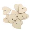 Botón de madera con forma de corazón perforado y agujero, pieza decorativa de madera con forma de corazón de melocotón.