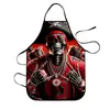 Delantal Impermeable Transfronterizo Amazon Personalizado Creativo Calavera de Diablo Estampado Delantal Anti-Manchas para Barbacoa al Aire Libre