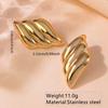Pendientes de Hojas de Acero Inoxidable Chapados en Oro Estilo INS Moda Pendientes Distintivos de Hojas de Acero Inoxidable Pendientes Europeos y Americanos