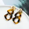 Pendientes de Acetato de Venta Caliente Transfronterizos con Diseño de Patrón Carey, Pendientes de Concha Florales, Pendientes de Botón Geométricos Estilo Europeo y Americano para Mujeres al por Mayor