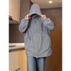 Ropa Protectora del Sol con Capucha Gris para Hombre 2024 Nueva Tendencia de Verano Marca Exterior Seda de Hielo Tres-prueba Chaqueta Unidireccional