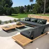 Sofá Exterior Patio Diseñador Gama Alta Impermeable Protector Solar Protector Solar Amanecer Villa Hotel Terraza Muebles de Madera Anticorrosivos Combinación